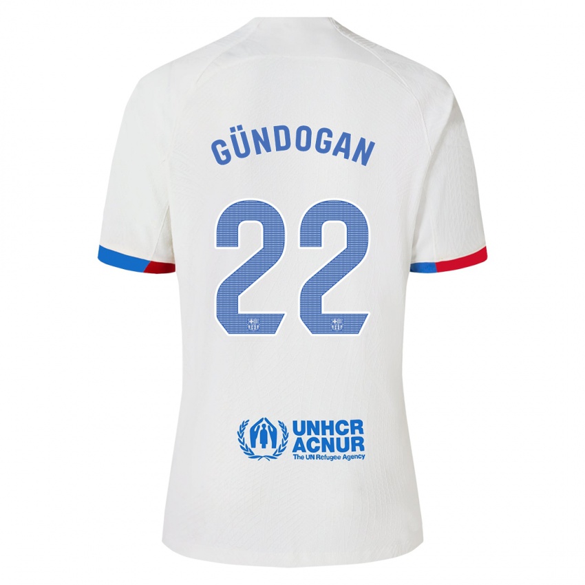 Dames Ilkay Gundogan #22 Wit Uitshirt Uittenue 2023/24 T-Shirt België
