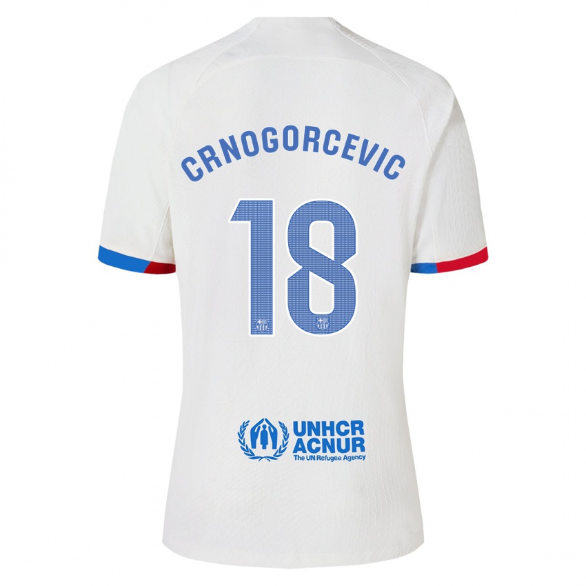 Damen Ana-Maria Crnogorcevic #18 Weiß Auswärtstrikot Trikot 2023/24 T-Shirt Belgien