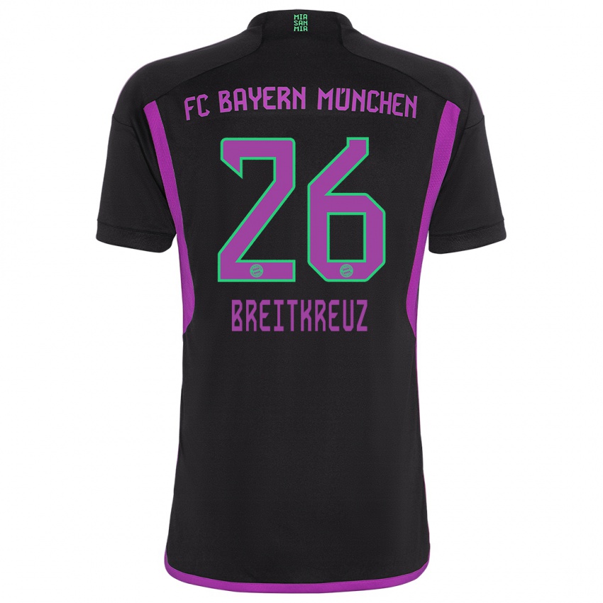 Dames Steve Breitkreuz #26 Zwart Uitshirt Uittenue 2023/24 T-Shirt België