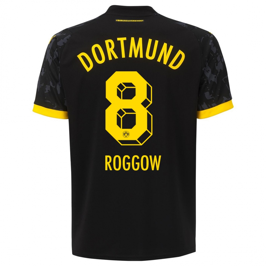 Damen Franz Roggow #8 Schwarz Auswärtstrikot Trikot 2023/24 T-Shirt Belgien