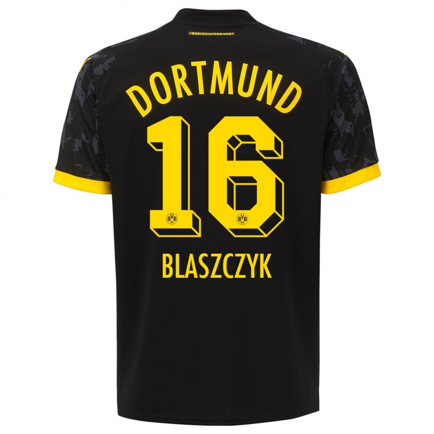Dames Oliwer Blaszczyk #16 Zwart Uitshirt Uittenue 2023/24 T-Shirt België