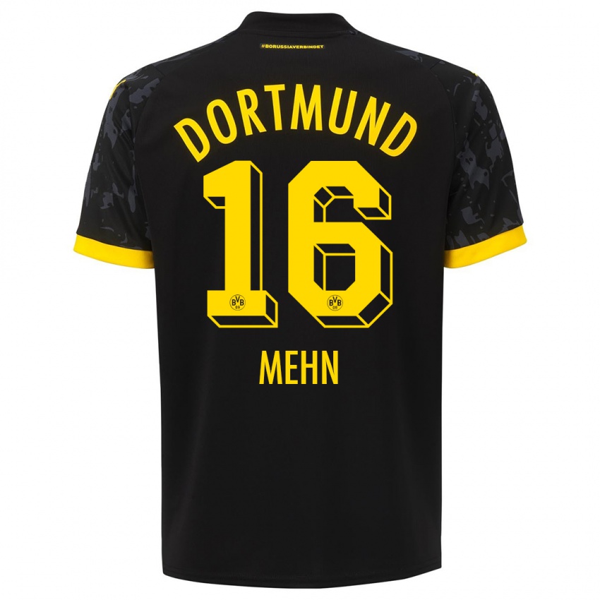Damen Phil Josef Mehn #16 Schwarz Auswärtstrikot Trikot 2023/24 T-Shirt Belgien