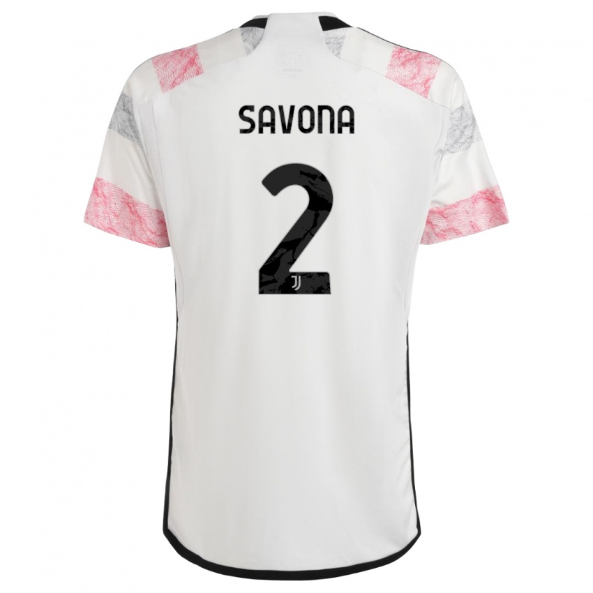Damen Nicolo Savona #2 Weiß Rosa Auswärtstrikot Trikot 2023/24 T-Shirt Belgien