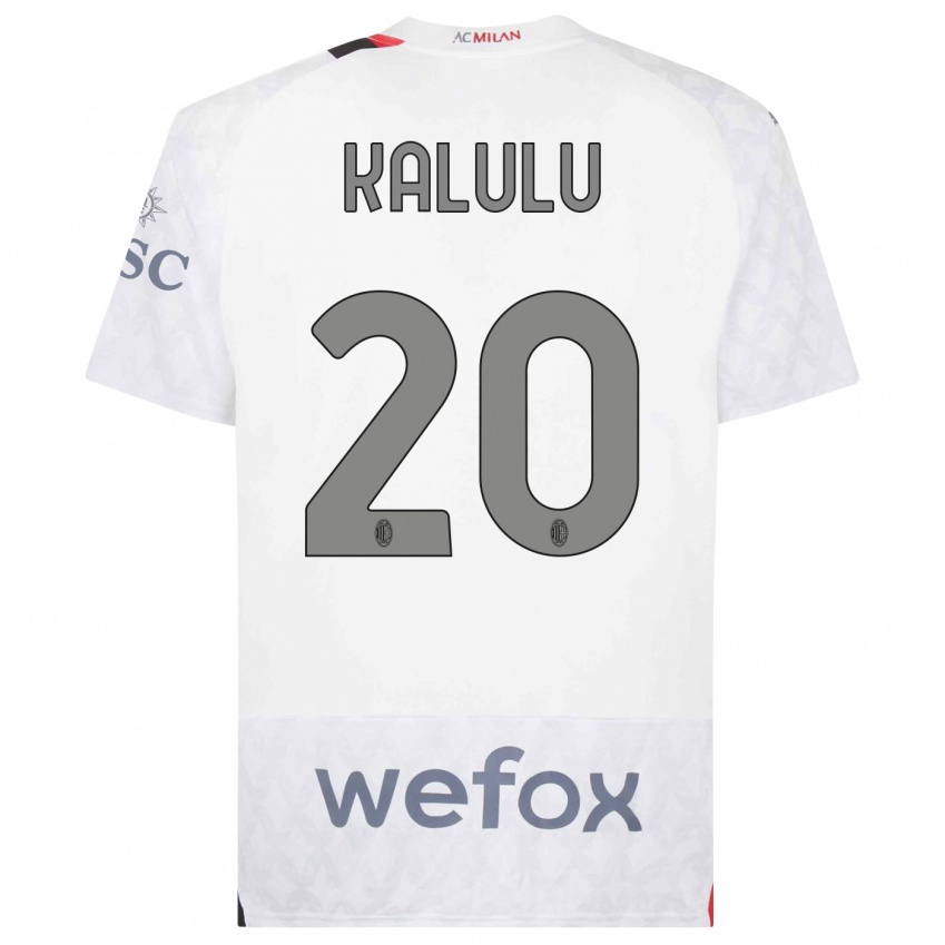 Dames Pierre Kalulu #20 Wit Uitshirt Uittenue 2023/24 T-Shirt België