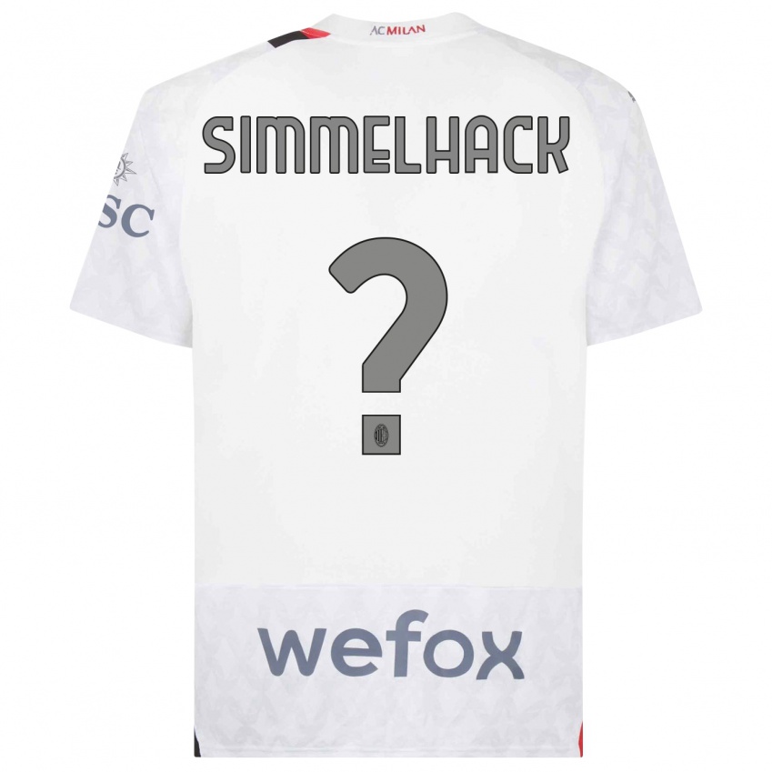 Dames Alexander Simmelhack #0 Wit Uitshirt Uittenue 2023/24 T-Shirt België