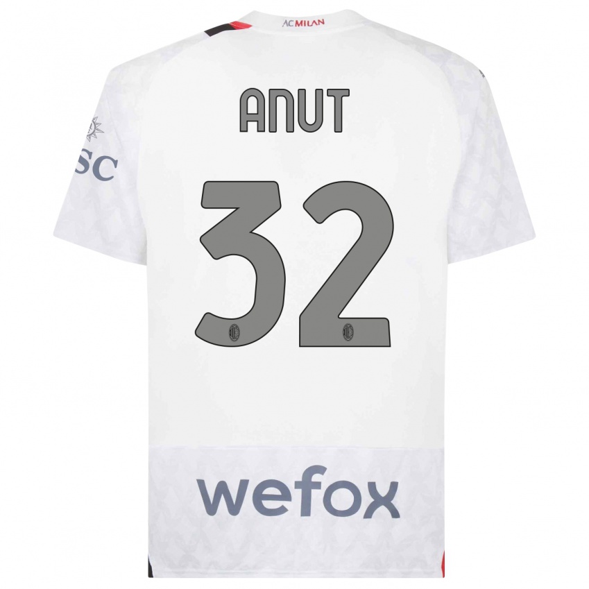 Damen Niccolo Anut #32 Weiß Auswärtstrikot Trikot 2023/24 T-Shirt Belgien
