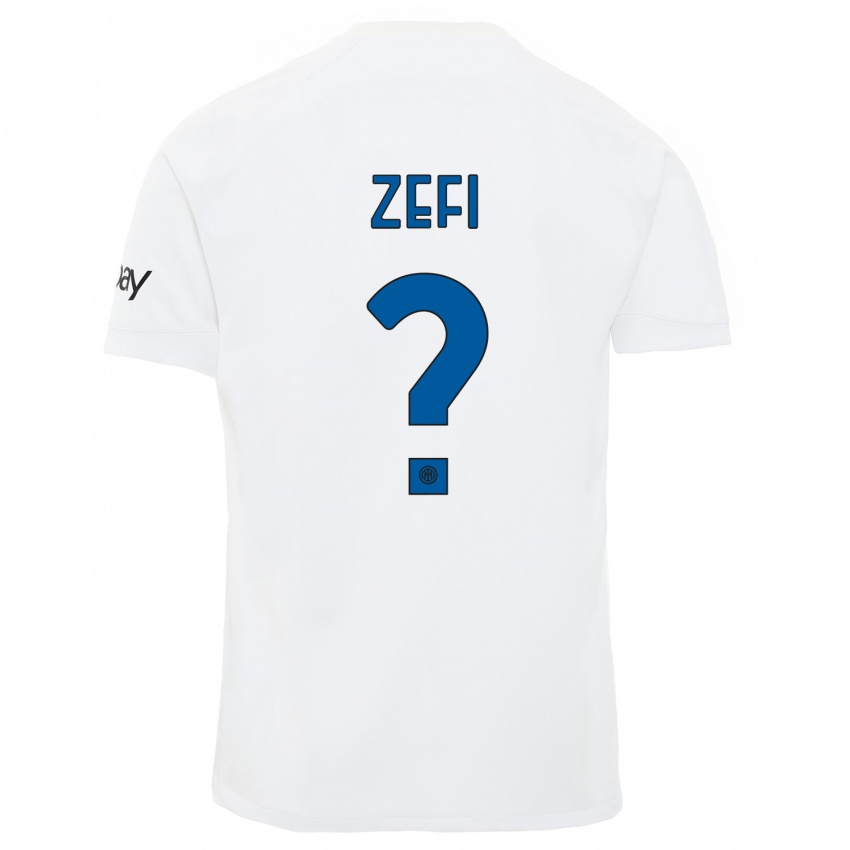 Dames Kevin Zefi #0 Wit Uitshirt Uittenue 2023/24 T-Shirt België