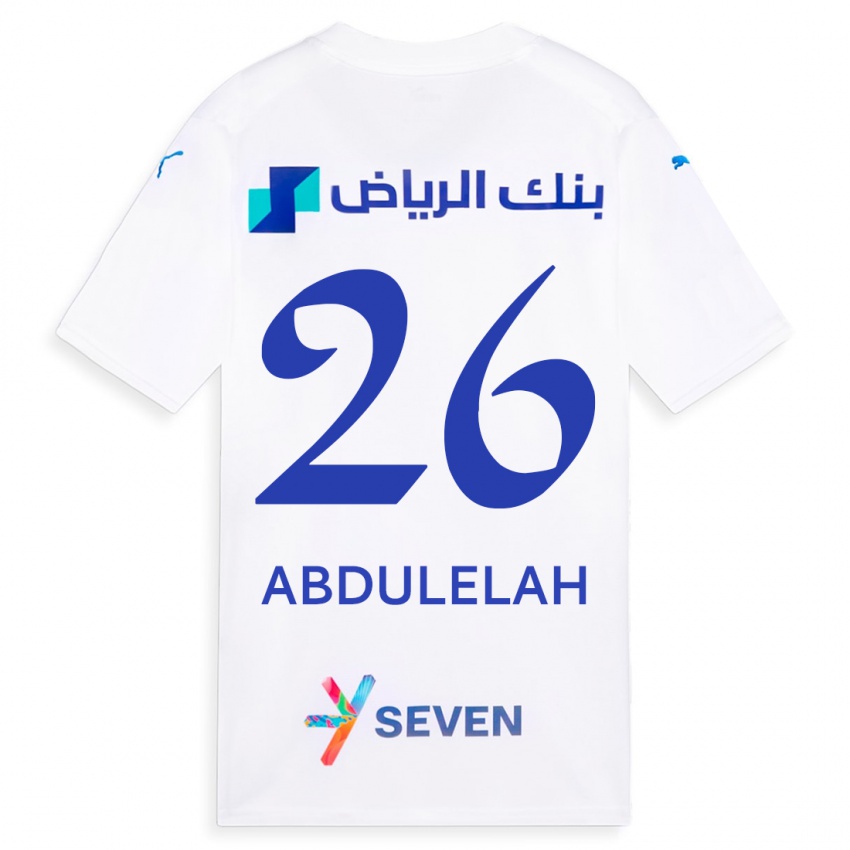 Femme Maillot Abdulelah Al-Malki #26 Blanc Tenues Extérieur 2023/24 T-Shirt Belgique
