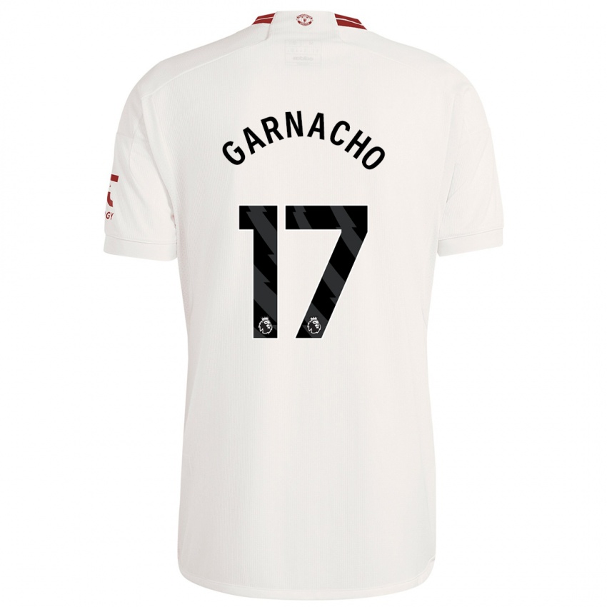Damen Alejandro Garnacho #17 Weiß Ausweichtrikot Trikot 2023/24 T-Shirt Belgien