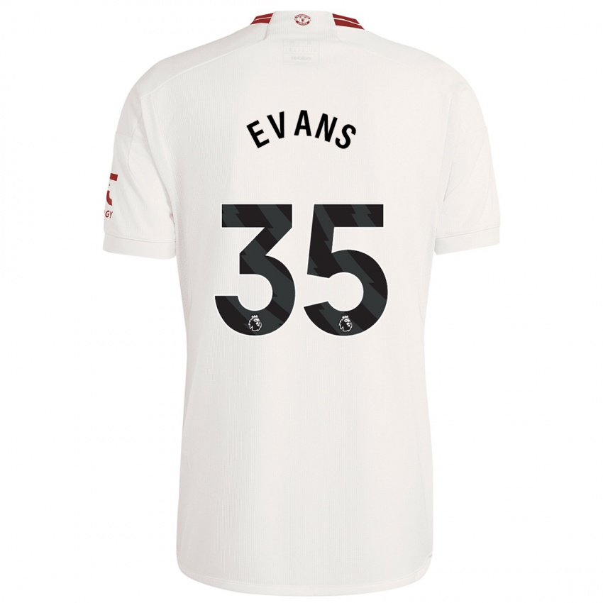 Dames Jonny Evans #35 Wit Thuisshirt Derde Tenue 2023/24 T-Shirt België