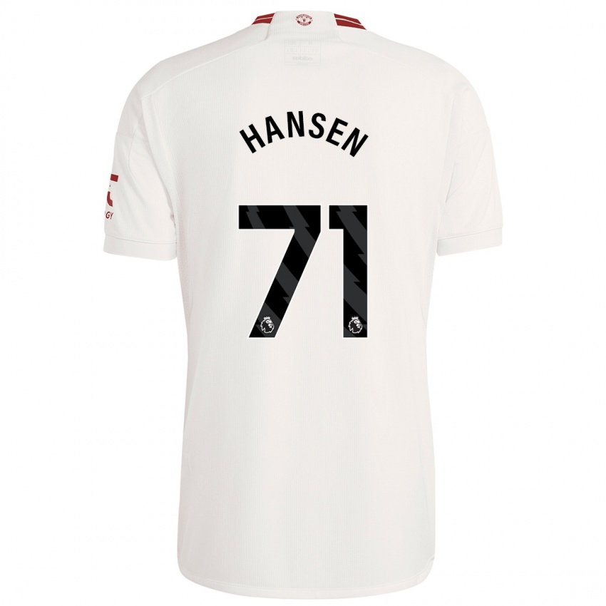 Dames Isak Hansen-Aaroen #71 Wit Thuisshirt Derde Tenue 2023/24 T-Shirt België