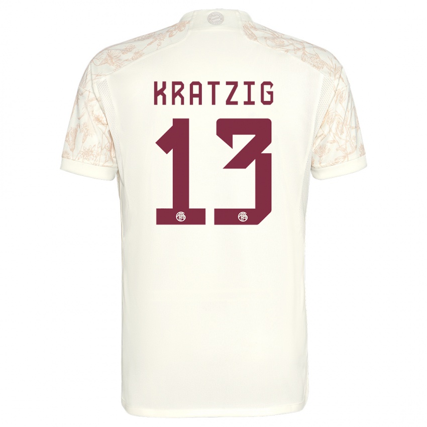 Dames Frans Kratzig #13 Gebroken Wit Thuisshirt Derde Tenue 2023/24 T-Shirt België