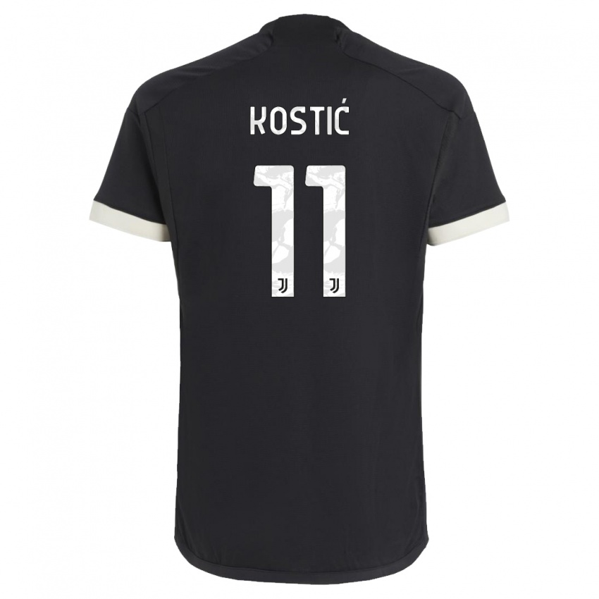 Dames Filip Kostic #11 Zwart Thuisshirt Derde Tenue 2023/24 T-Shirt België