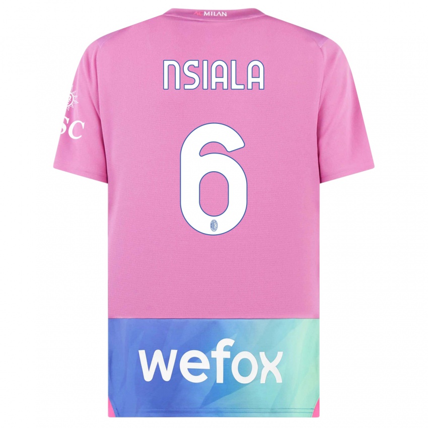 Dames Clinton Nsiala #6 Roze Paars Thuisshirt Derde Tenue 2023/24 T-Shirt België