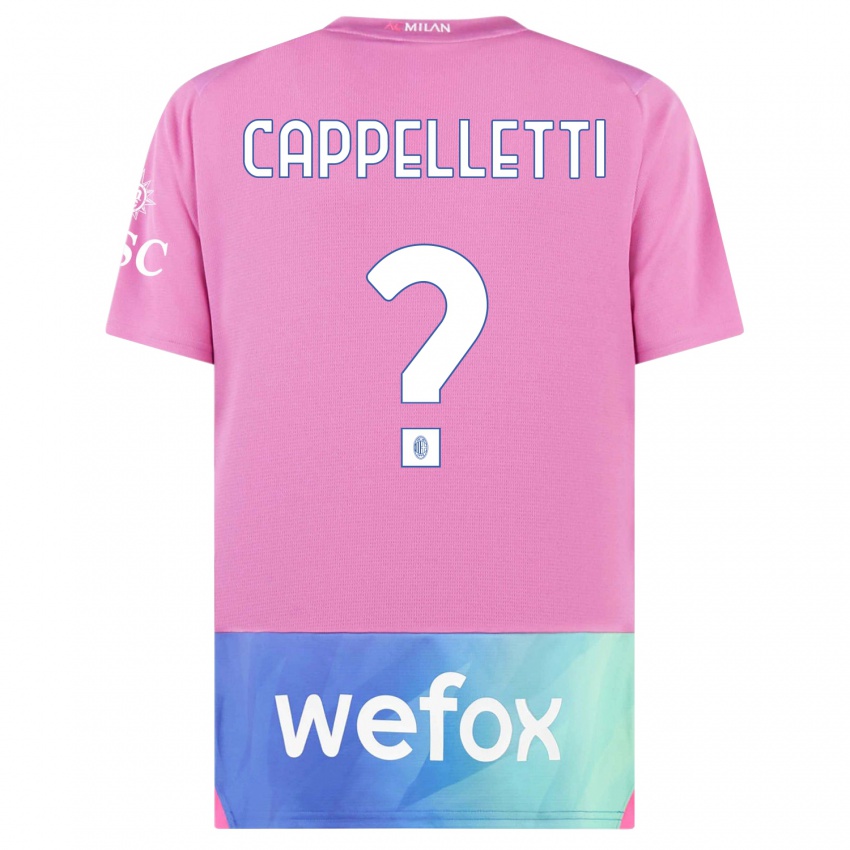 Dames Mattia Cappelletti #0 Roze Paars Thuisshirt Derde Tenue 2023/24 T-Shirt België