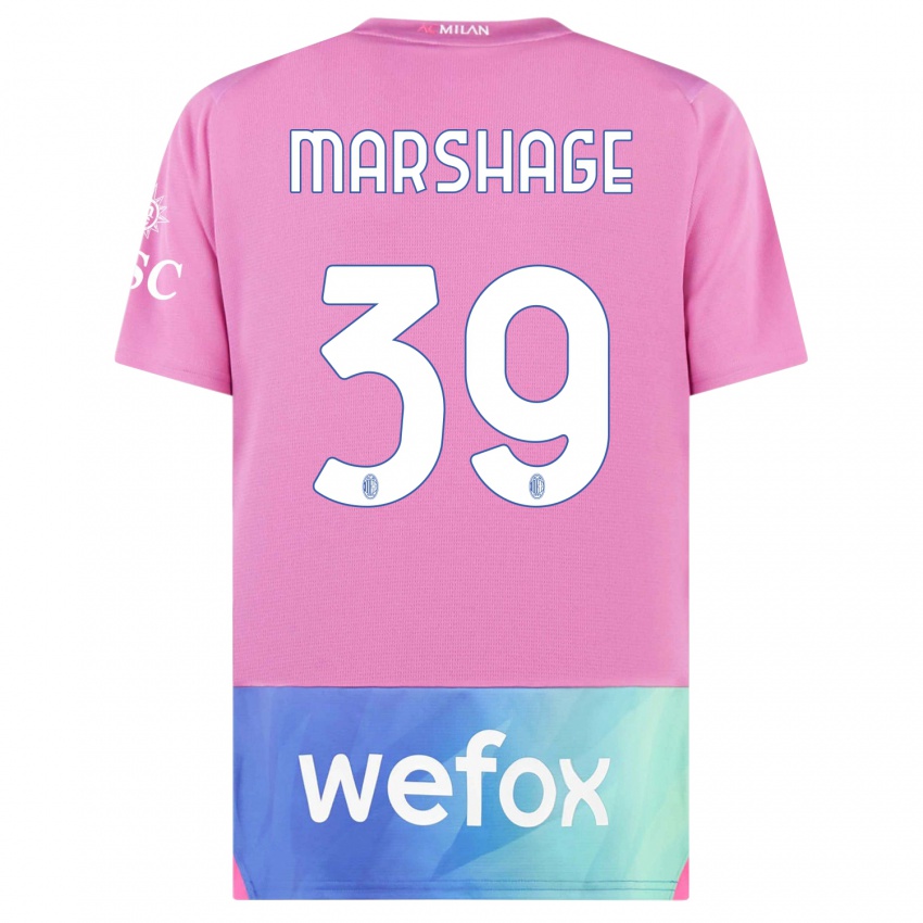 Dames Wilgot Marshage #39 Roze Paars Thuisshirt Derde Tenue 2023/24 T-Shirt België