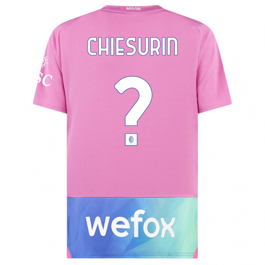 Femme Maillot Alberto Chiesurin #0 Rose-Mauve Troisieme 2023/24 T-Shirt Belgique