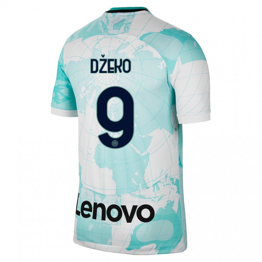 Kinder Edin Dzeko #9 Hellgrün Weiß Ausweichtrikot Trikot 2022/23 T-shirt Belgien