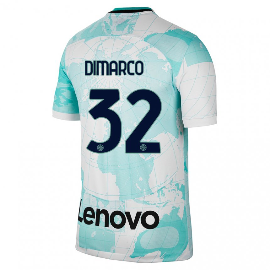 Kinder Federico Dimarco #32 Hellgrün Weiß Ausweichtrikot Trikot 2022/23 T-shirt Belgien