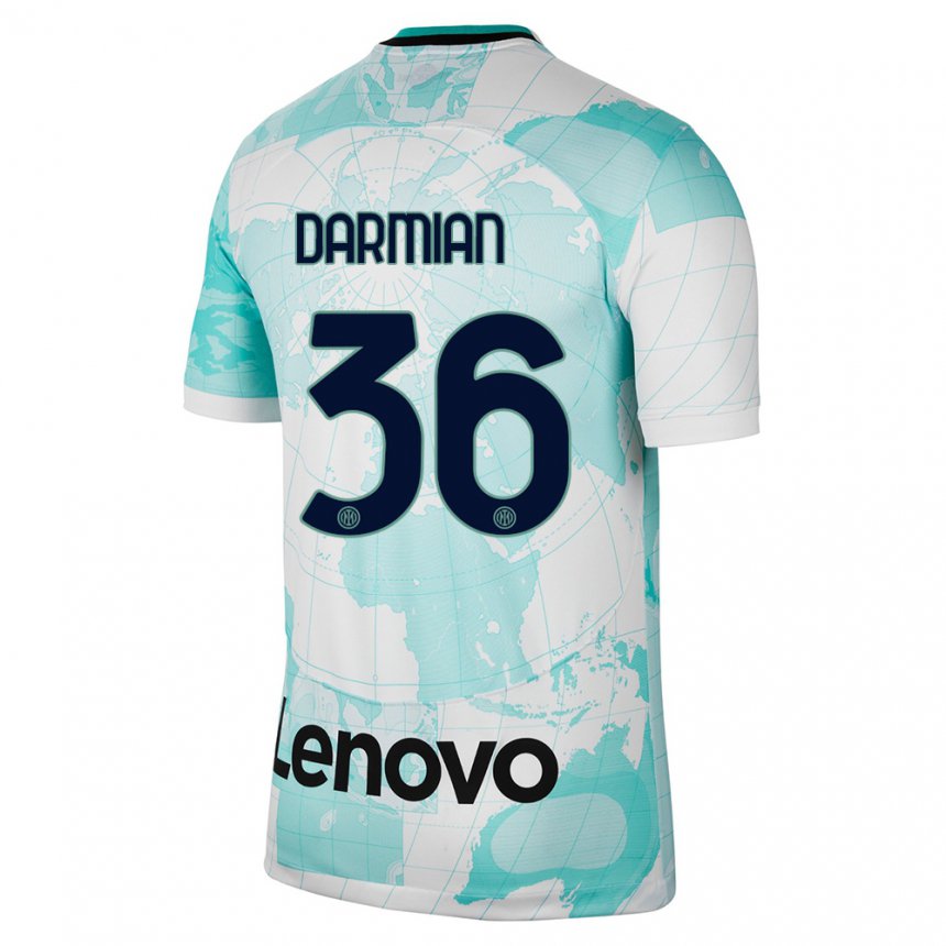 Kinder Matteo Darmian #36 Hellgrün Weiß Ausweichtrikot Trikot 2022/23 T-shirt Belgien