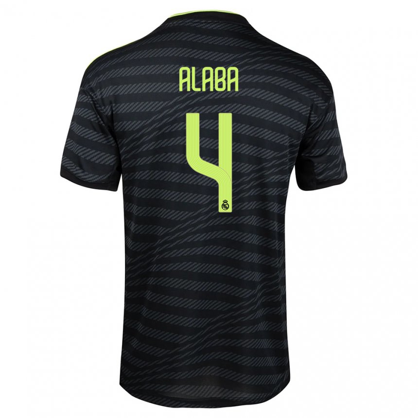 Kinder David Alaba #4 Schwarz Dunkelgrau Ausweichtrikot Trikot 2022/23 T-shirt Belgien