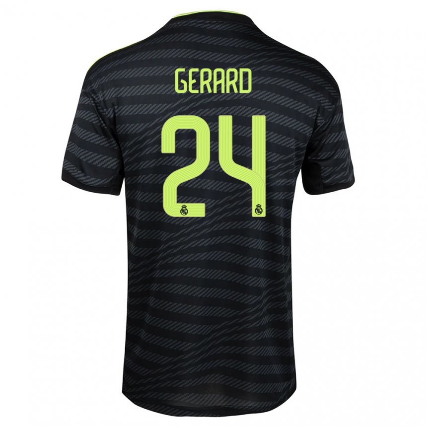 Kinder Meline Gerard #24 Schwarz Dunkelgrau Ausweichtrikot Trikot 2022/23 T-shirt Belgien