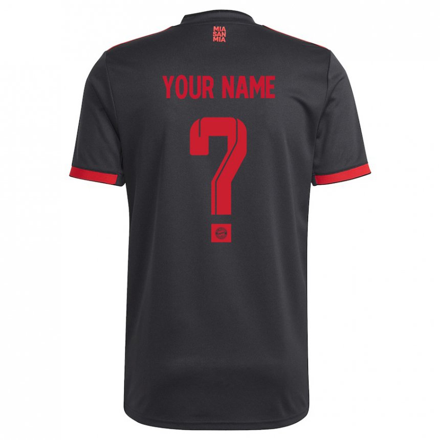 Enfant Maillot Votre Nom #0 Noir Et Rouge Troisieme 2022/23 T-shirt Belgique