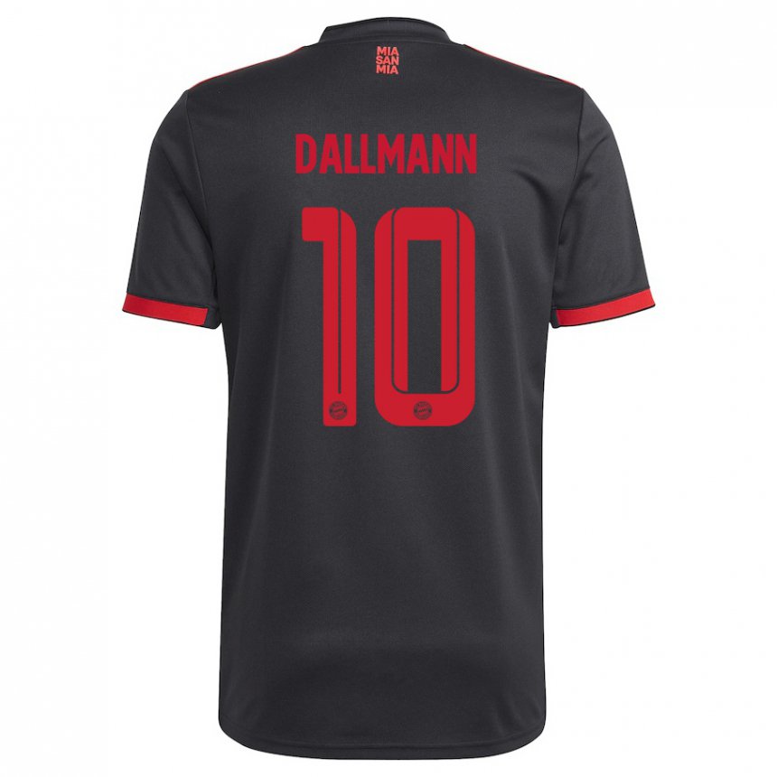 Kinder Linda Dallmann #10 Schwarz Und Rot Ausweichtrikot Trikot 2022/23 T-shirt Belgien