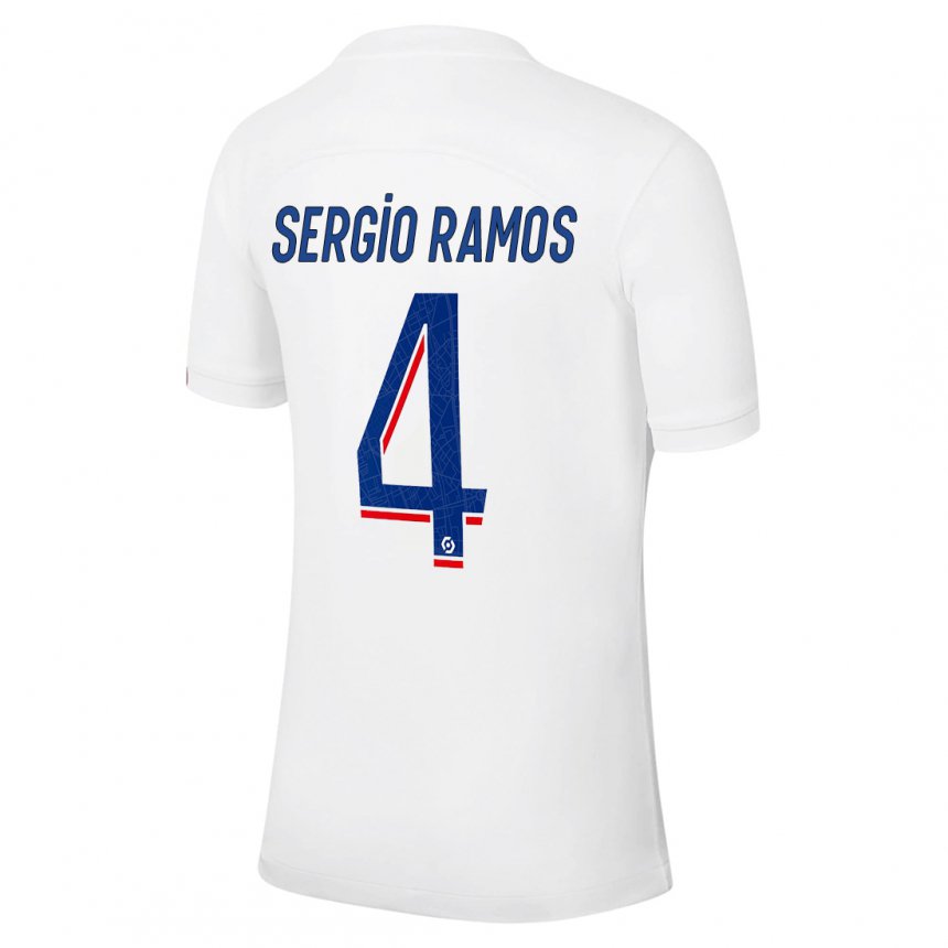 Enfant Maillot Sergio Ramos #4 Blanc Bleu Troisieme 2022/23 T-shirt Belgique
