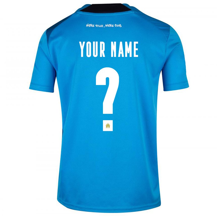 Enfant Maillot Votre Nom #0 Bleu Foncé Blanc Troisieme 2022/23 T-shirt Belgique