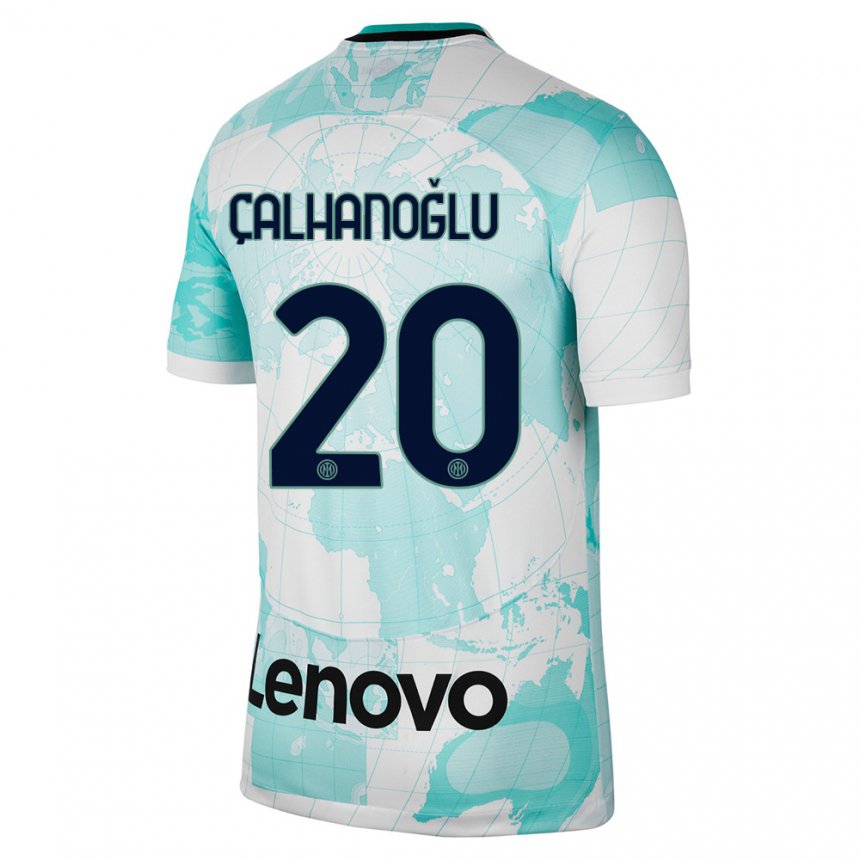 Herren Hakan Calhanoglu #20 Hellgrün Weiß Ausweichtrikot Trikot 2022/23 T-shirt Belgien