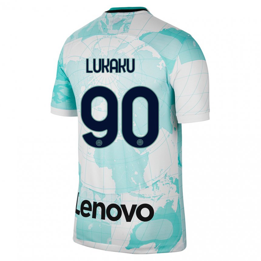 Herren Romelu Lukaku #90 Hellgrün Weiß Ausweichtrikot Trikot 2022/23 T-shirt Belgien