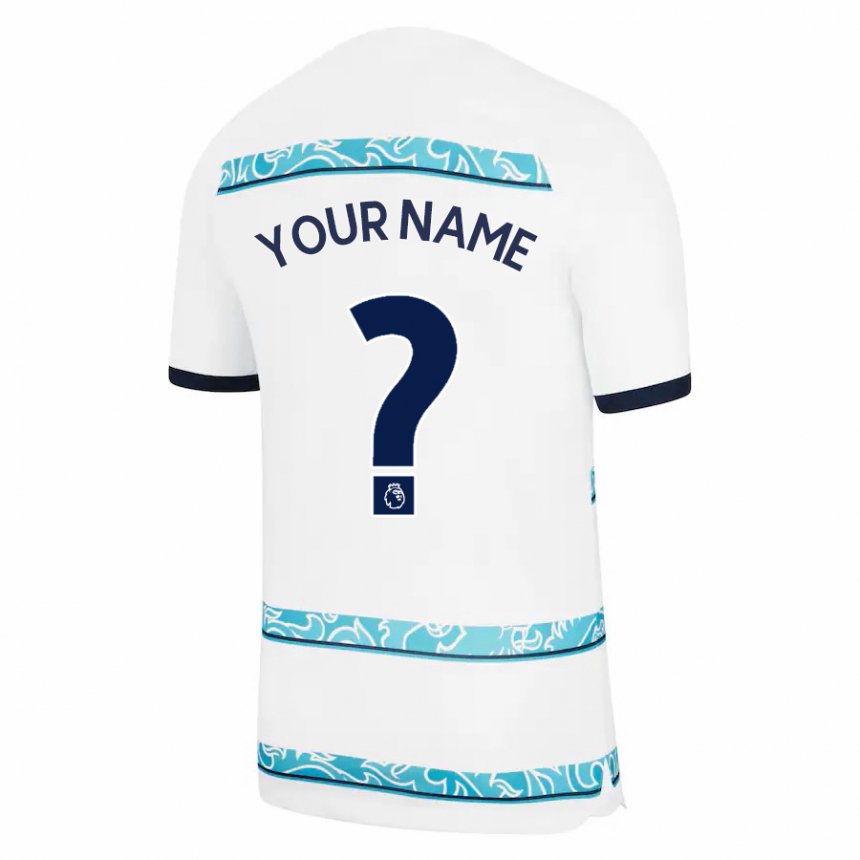 Homme Maillot Votre Nom #0 Blanc Bleu Clair Troisieme 2022/23 T-shirt Belgique