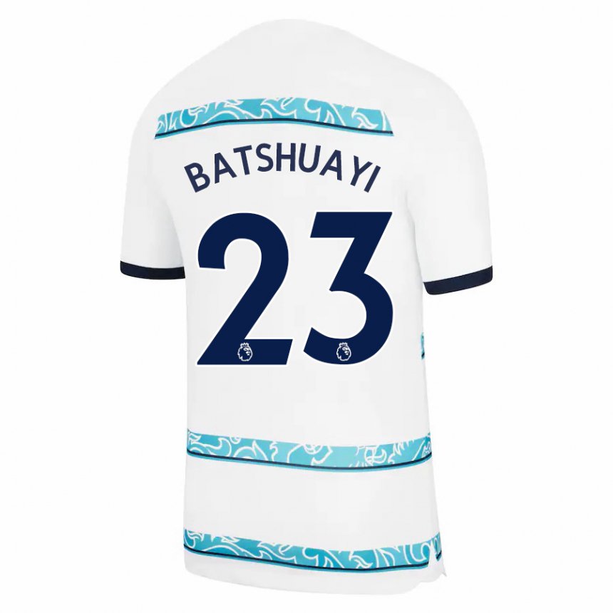 Homme Maillot Michy Batshuayi #23 Blanc Bleu Clair Troisieme 2022/23 T-shirt Belgique