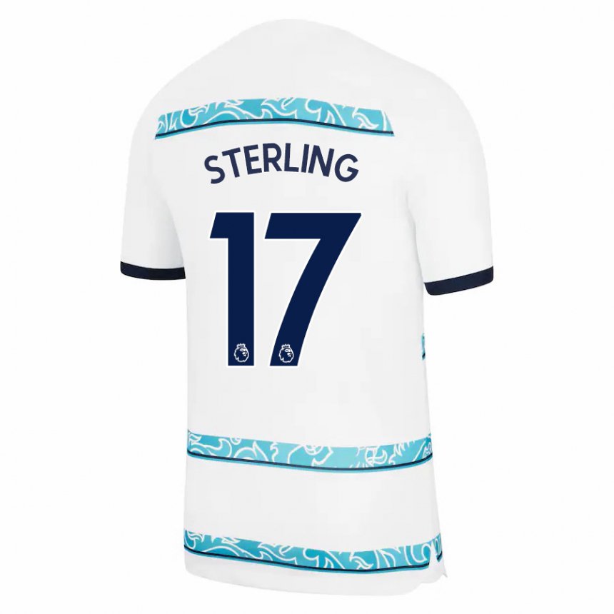 Herren Raheem Sterling #17 Weiß Hellblau Ausweichtrikot Trikot 2022/23 T-shirt Belgien