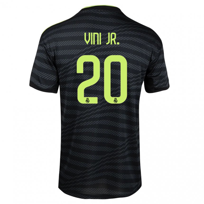 Homme Maillot Vinicius Junior #20 Noir Gris Foncé Troisieme 2022/23 T-shirt Belgique