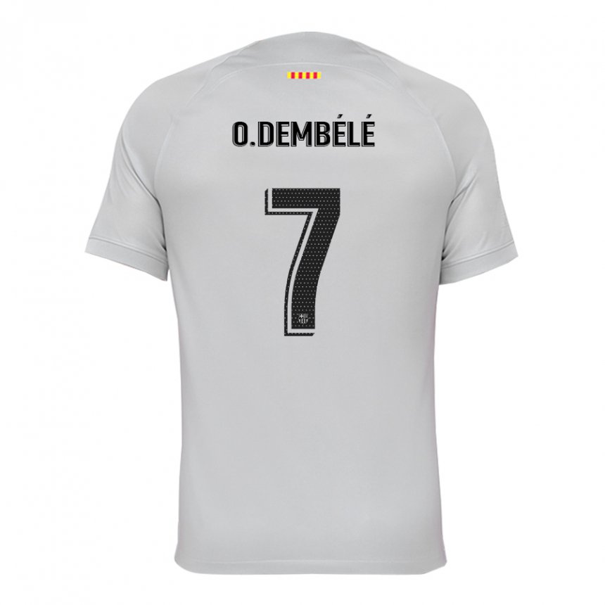 Herren Ousmane Dembele #7 Grau Rot Blau Ausweichtrikot Trikot 2022/23 T-shirt Belgien