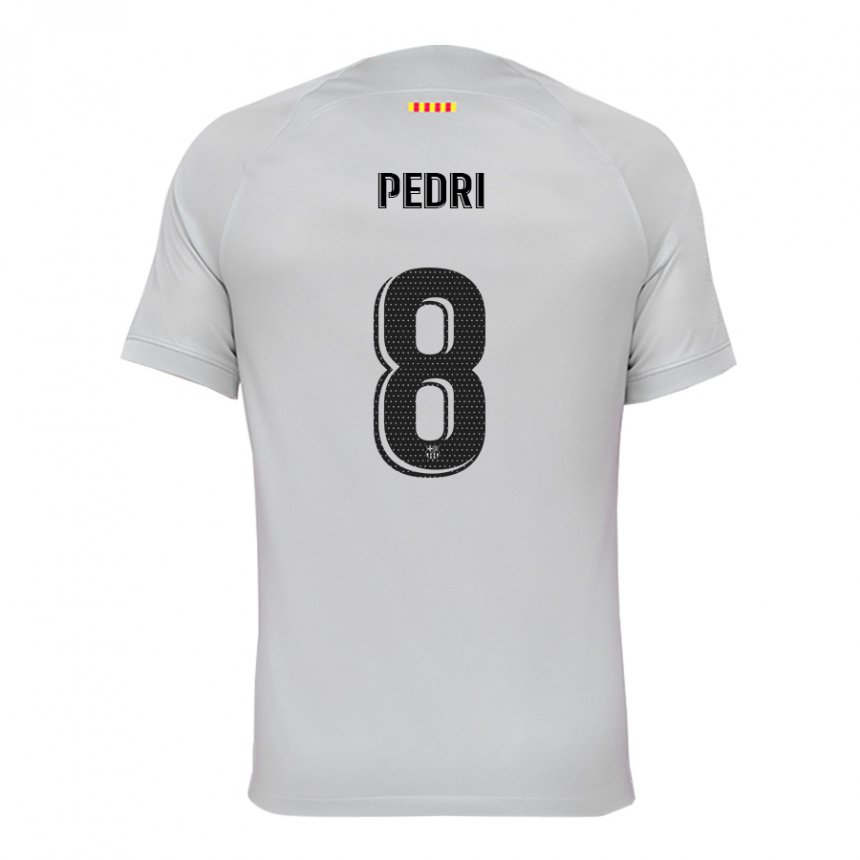 Herren Pedri #8 Grau Rot Blau Ausweichtrikot Trikot 2022/23 T-shirt Belgien