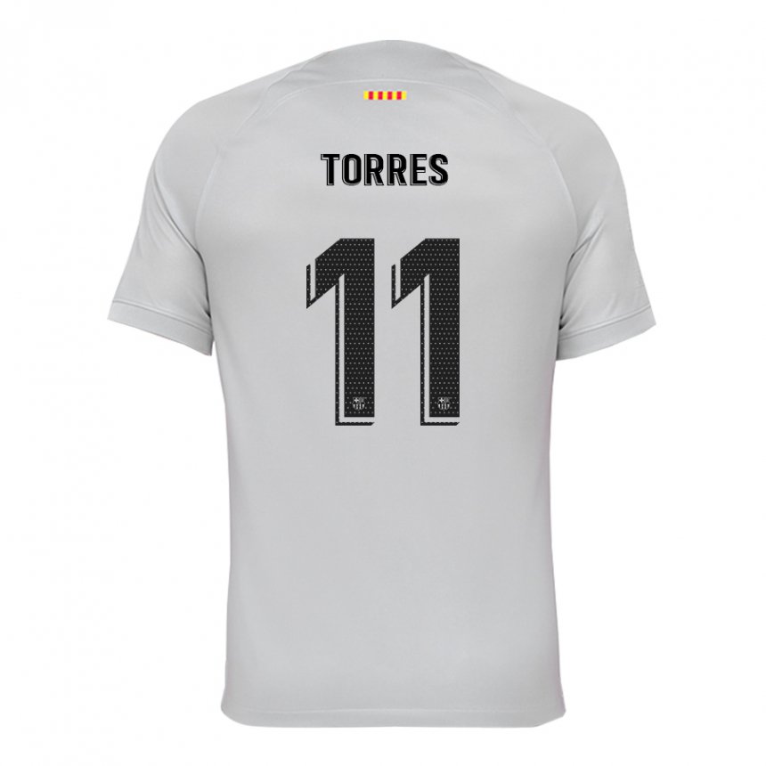 Homme Maillot Ferran Torres #11 Gris Rouge Bleu Troisieme 2022/23 T-shirt Belgique