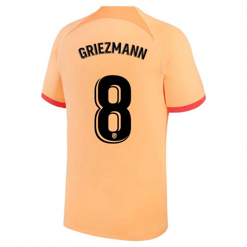 Homme Maillot Antoine Griezmann #8 Orange Clair Troisieme 2022/23 T-shirt Belgique