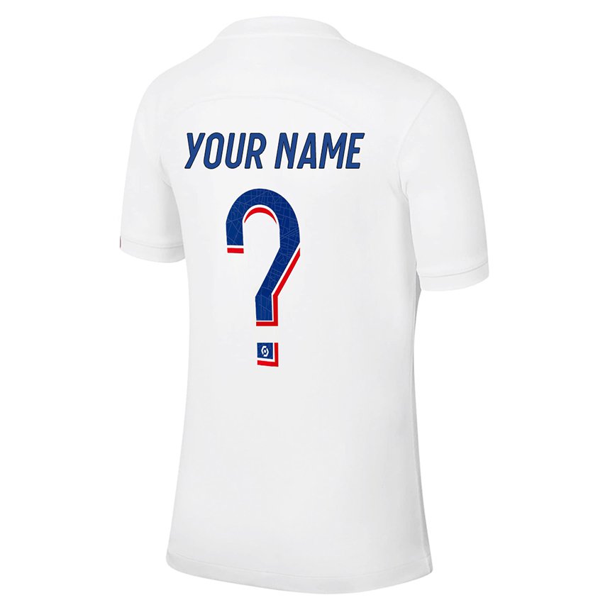 Homme Maillot Votre Nom #0 Blanc Bleu Troisieme 2022/23 T-shirt Belgique