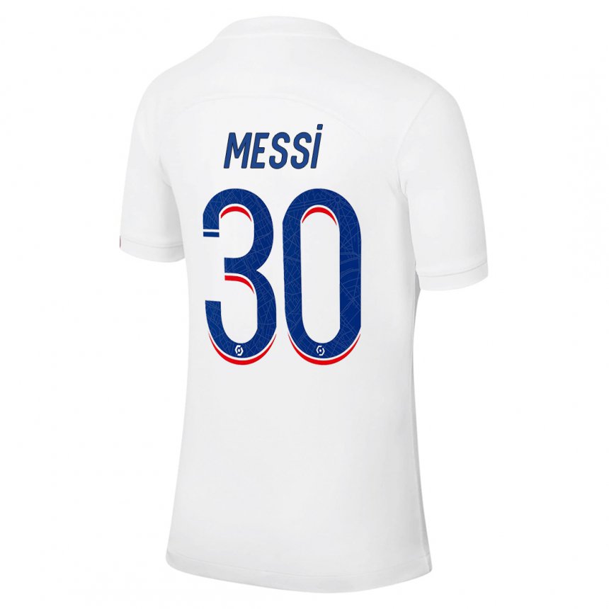 Herren Lionel Messi #30 Weiß Blau Ausweichtrikot Trikot 2022/23 T-shirt Belgien