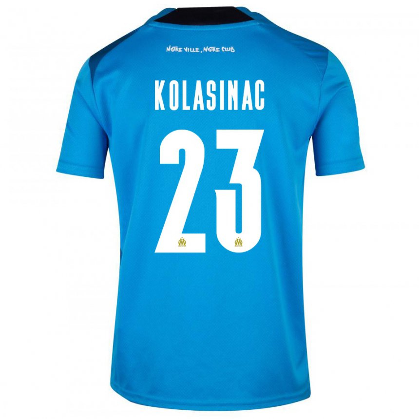 Herren Sead Kolasinac #23 Dunkelblau Weiß Ausweichtrikot Trikot 2022/23 T-shirt Belgien