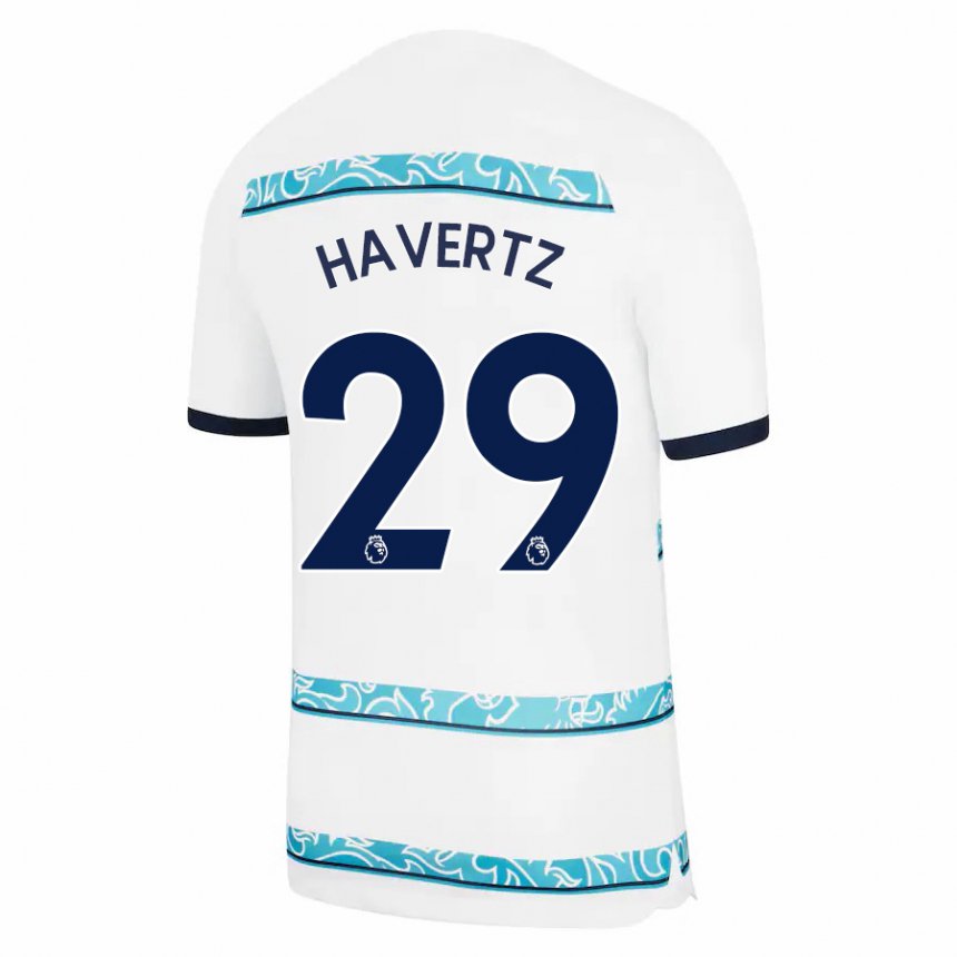 Damen Kai Havertz #29 Weiß Hellblau Ausweichtrikot Trikot 2022/23 T-shirt Belgien
