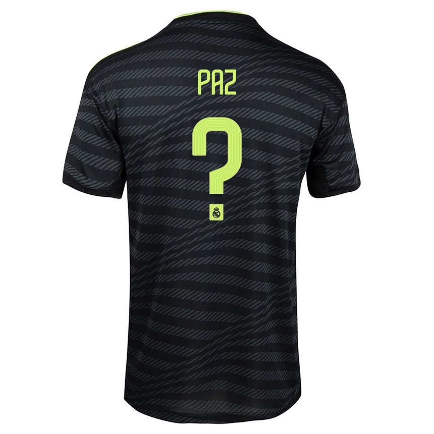 Damen Nico Paz #0 Schwarz Dunkelgrau Ausweichtrikot Trikot 2022/23 T-shirt Belgien