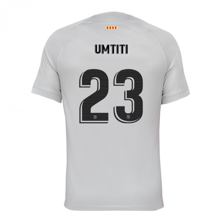 Damen Samuel Umtiti #23 Grau Rot Blau Ausweichtrikot Trikot 2022/23 T-shirt Belgien