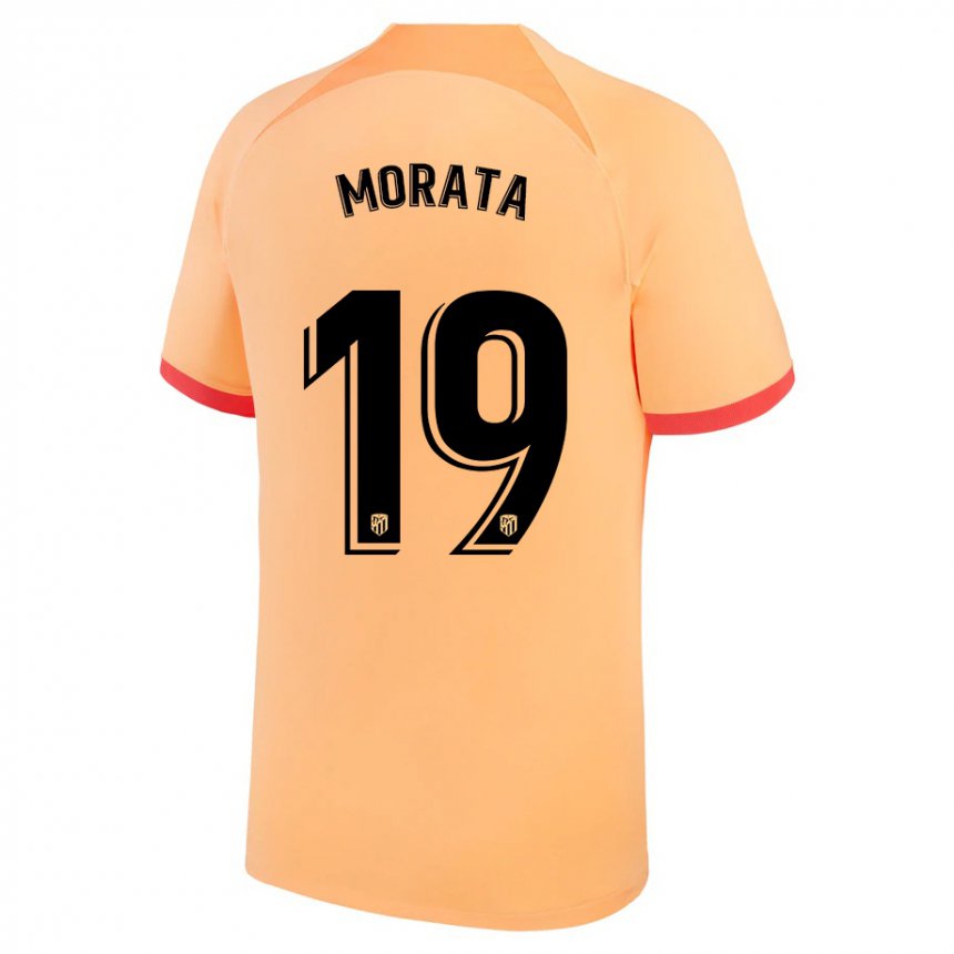 Damen Alvaro Morata #19 Hellorange Ausweichtrikot Trikot 2022/23 T-shirt Belgien