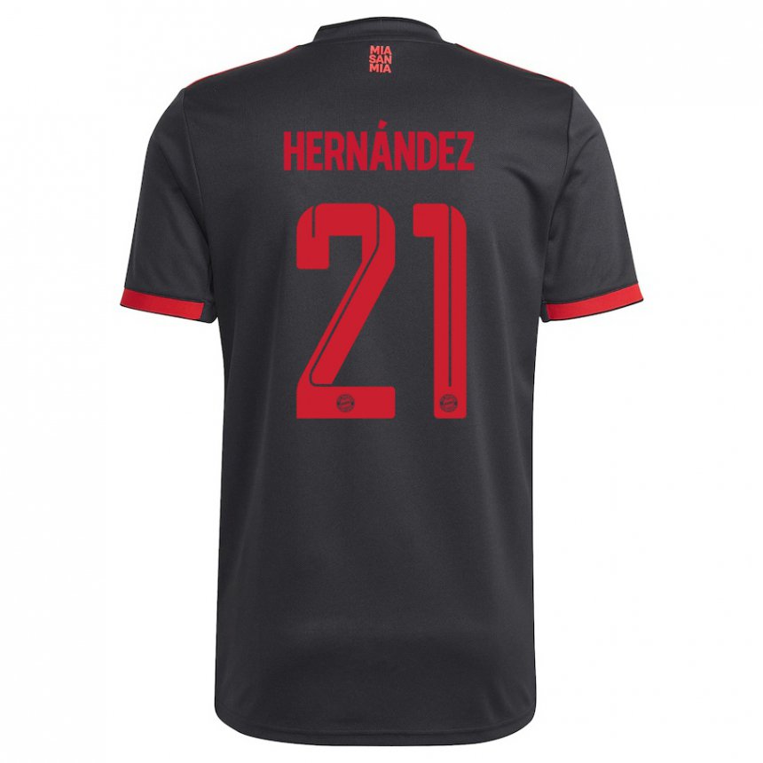 Femme Maillot Lucas Hernandez #21 Noir Et Rouge Troisieme 2022/23 T-shirt Belgique