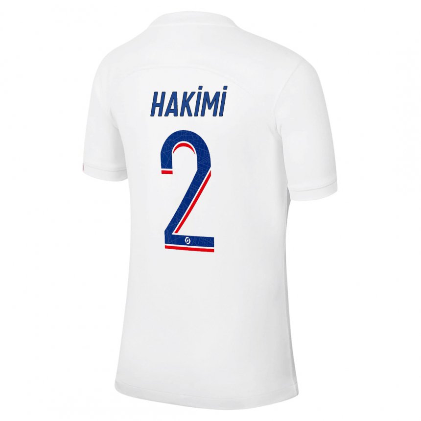 Femme Maillot Achraf Hakimi #2 Blanc Bleu Troisieme 2022/23 T-shirt Belgique