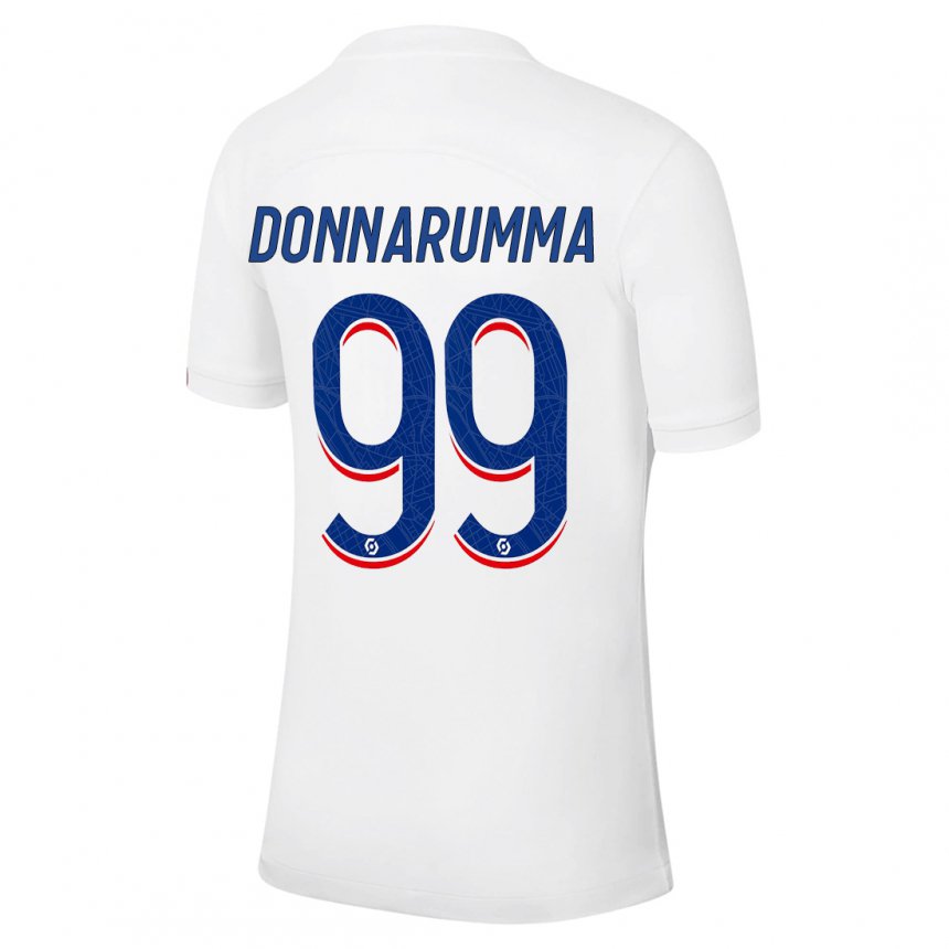 Damen Gianluigi Donnarumma #99 Weiß Blau Ausweichtrikot Trikot 2022/23 T-shirt Belgien